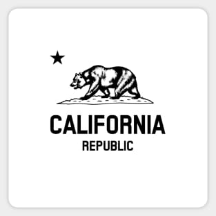 California Republic 'bear flag revolt' - black print Sticker